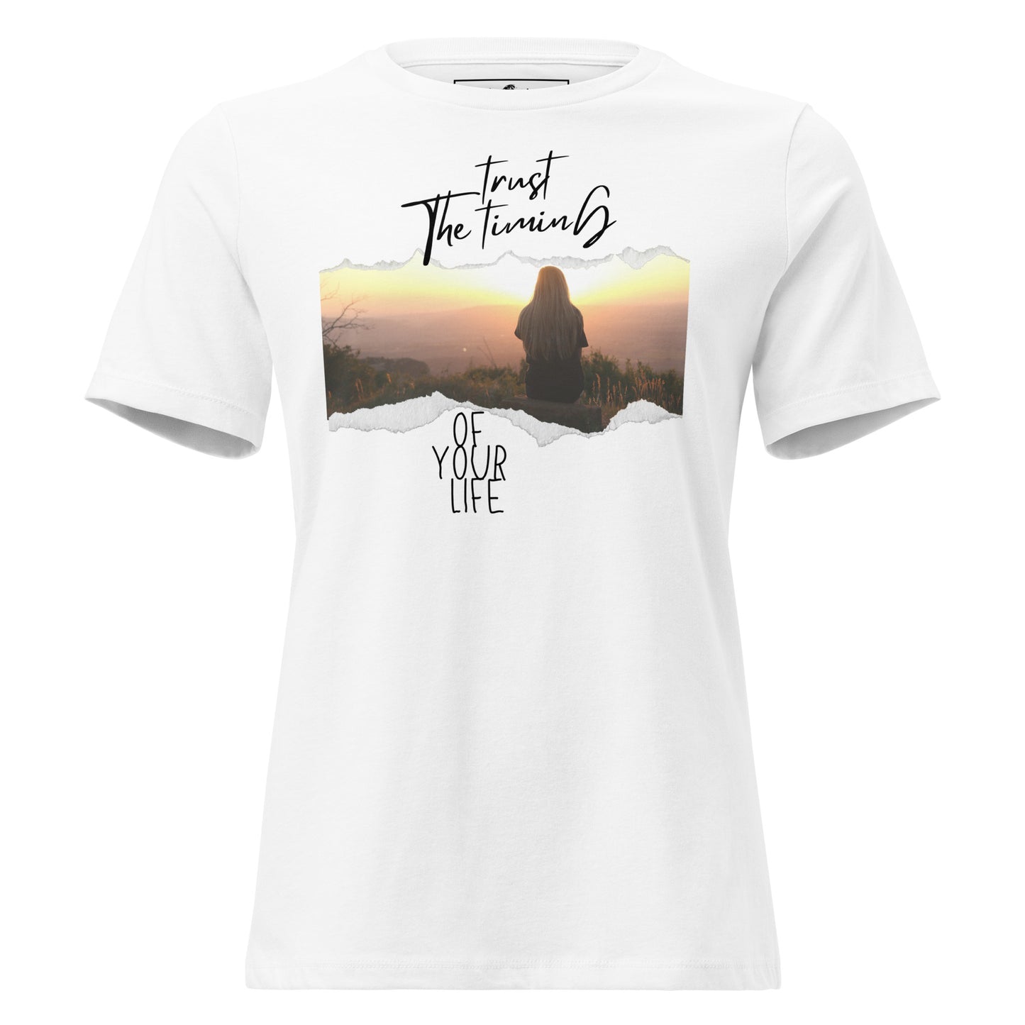 Trust the Timing White Motivational Women’s T-Shirt