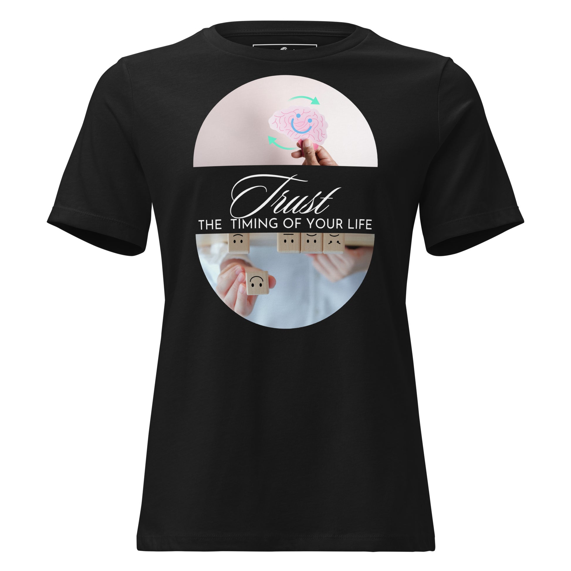 Trust the Timing of Black Motivational Women’s T-Shirt