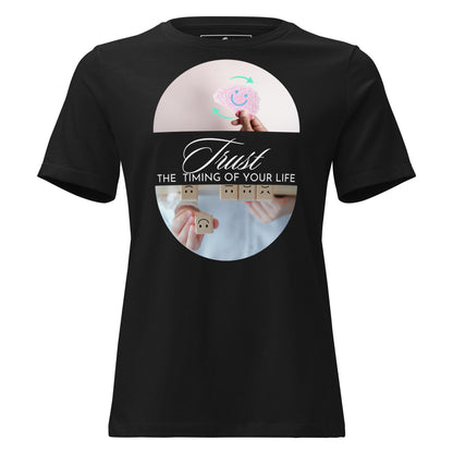 Trust the Timing of Black Motivational Women’s T-Shirt