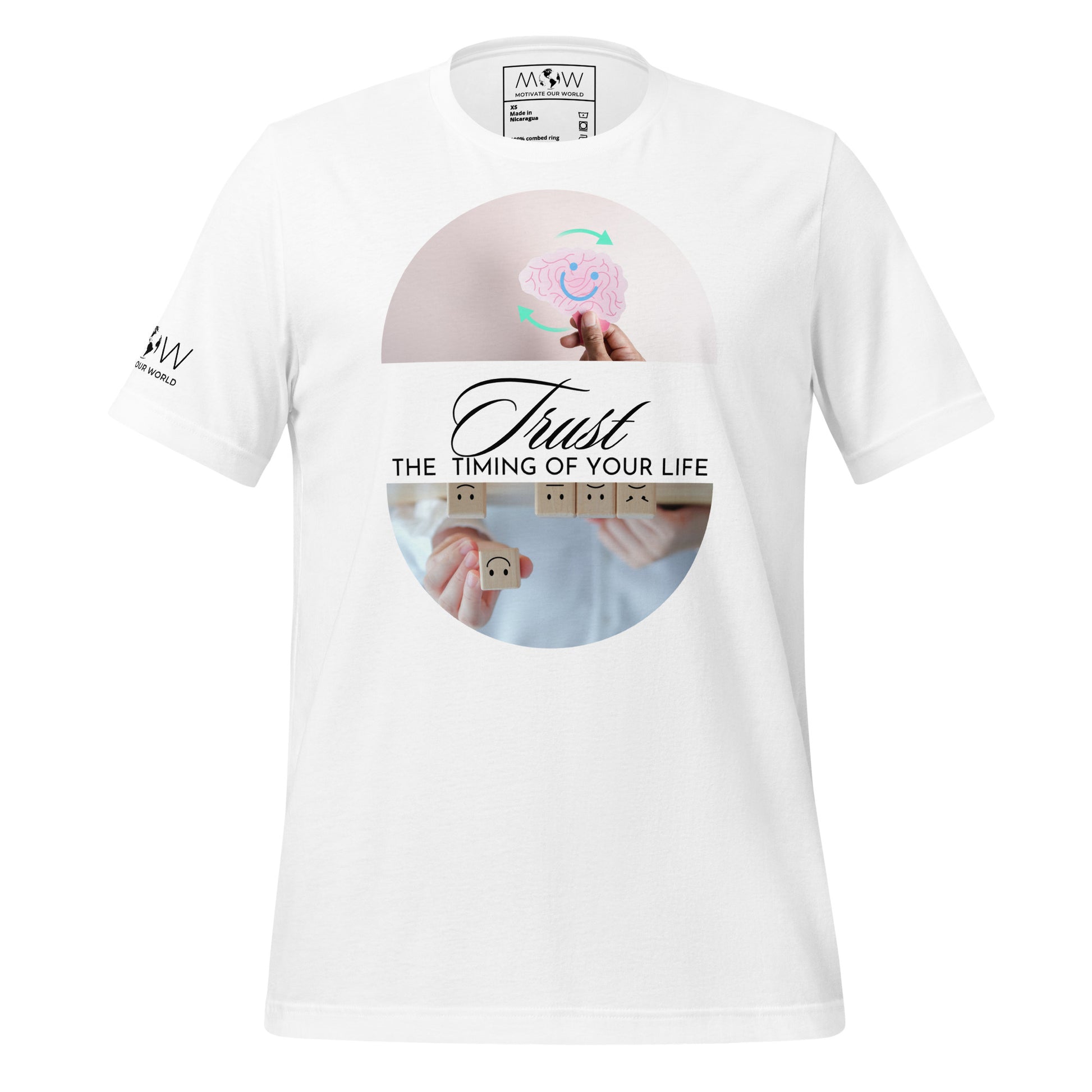 Trust the Timing of White Motivational  Men's T-Shirt