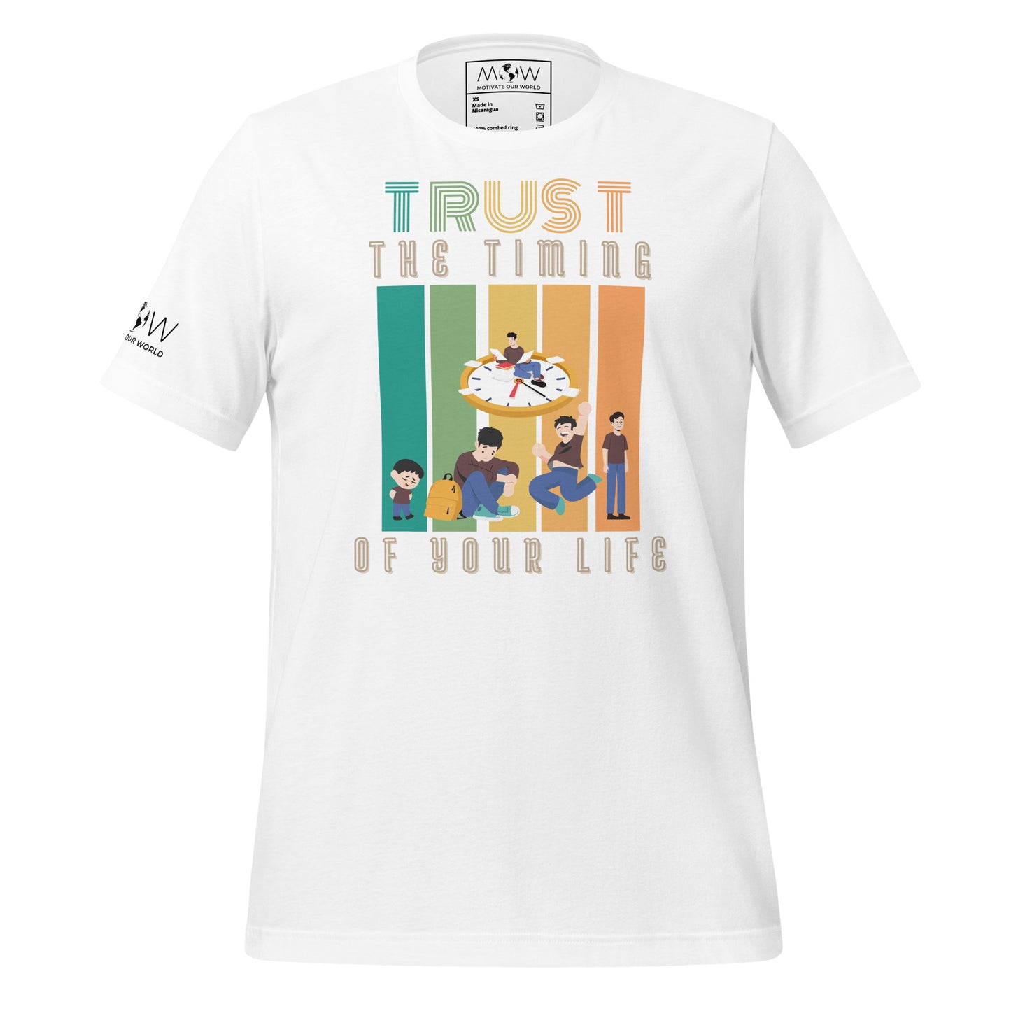 Trust the Timing of Your White Motivational Men's T-Shirt