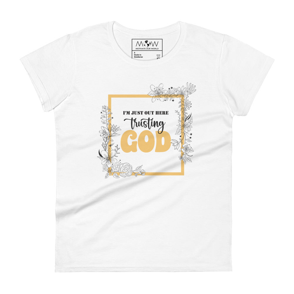 Trusting God Frame Design Women’s Motivational White T-Shirt
