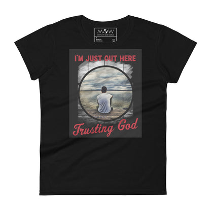 Trusting God Lakeview Design Women’s Motivational Black T-Shirt