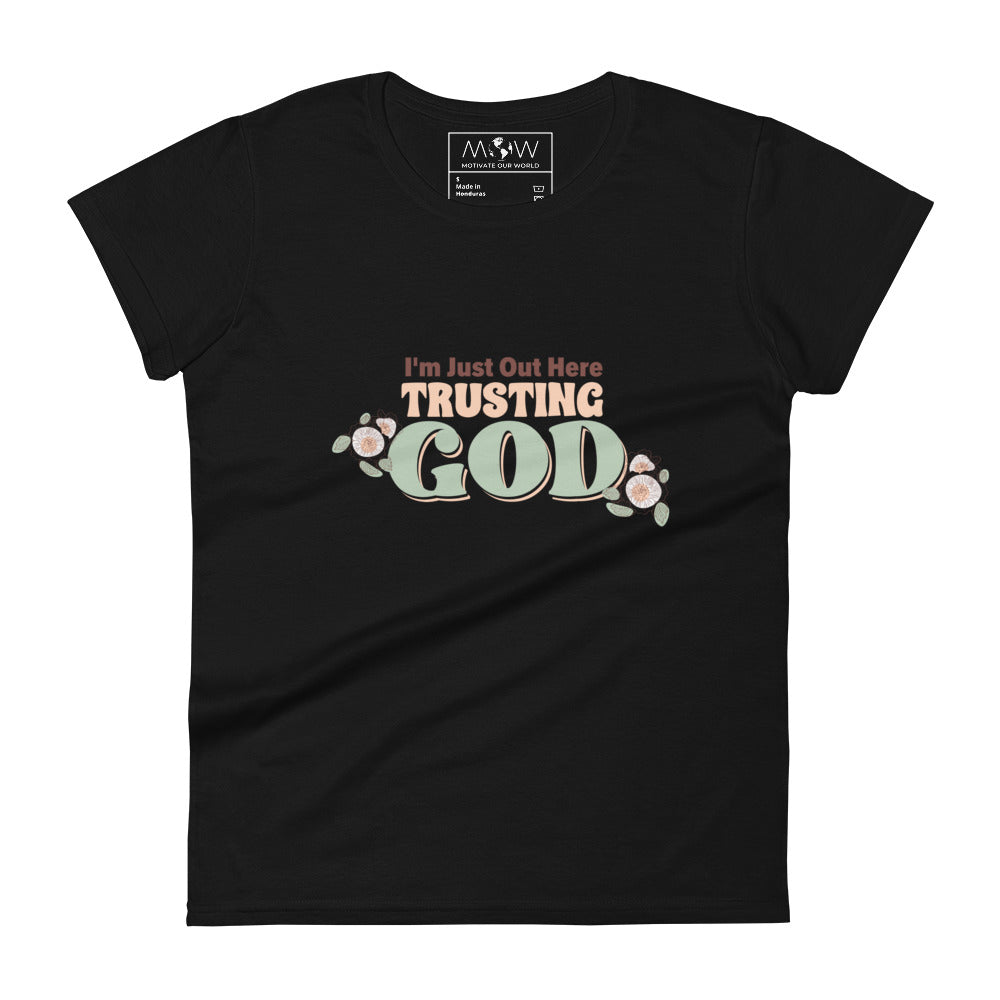 Trusting God Women’s Motivational Black T-Shirt