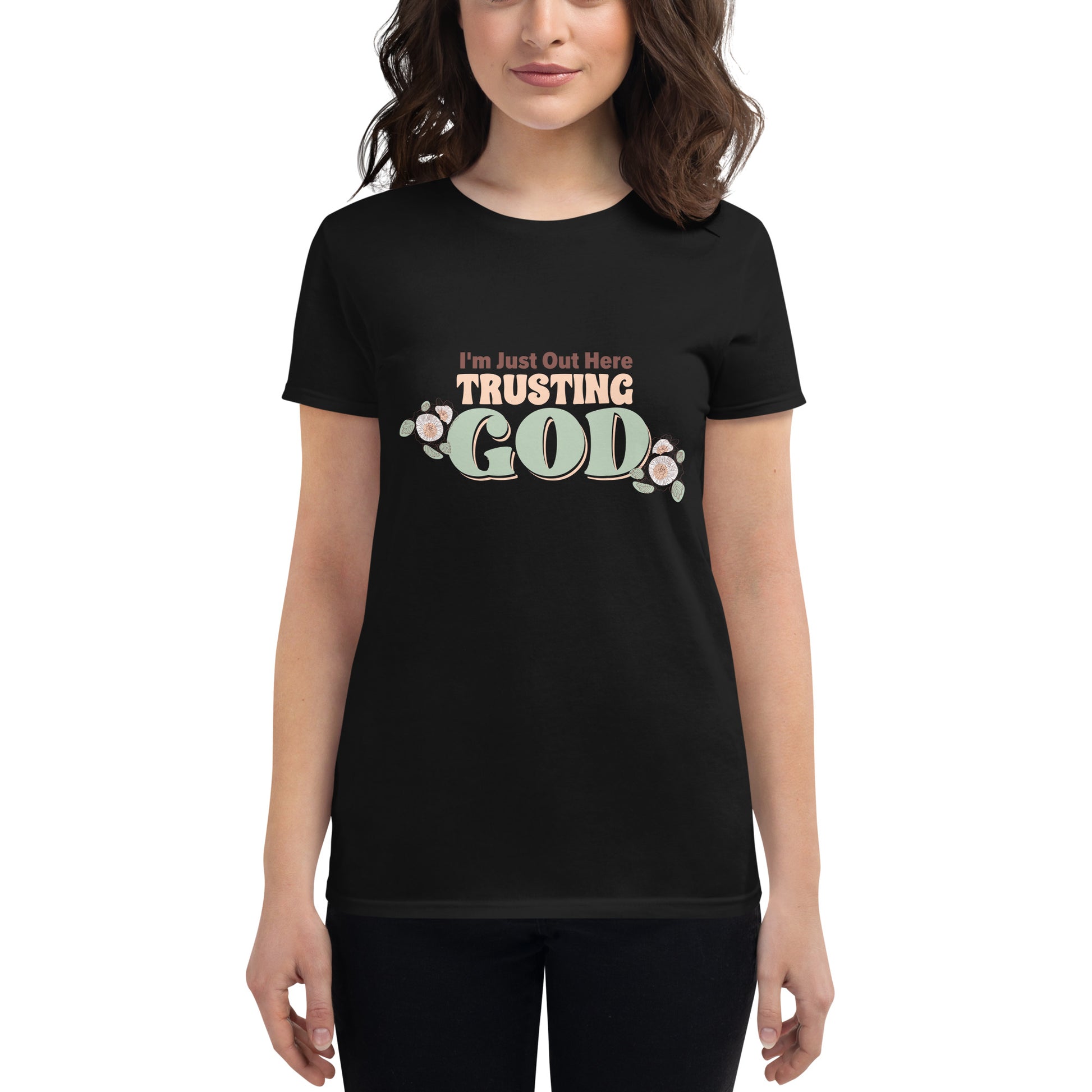 Trusting God Women’s Motivational Black T-Shirt