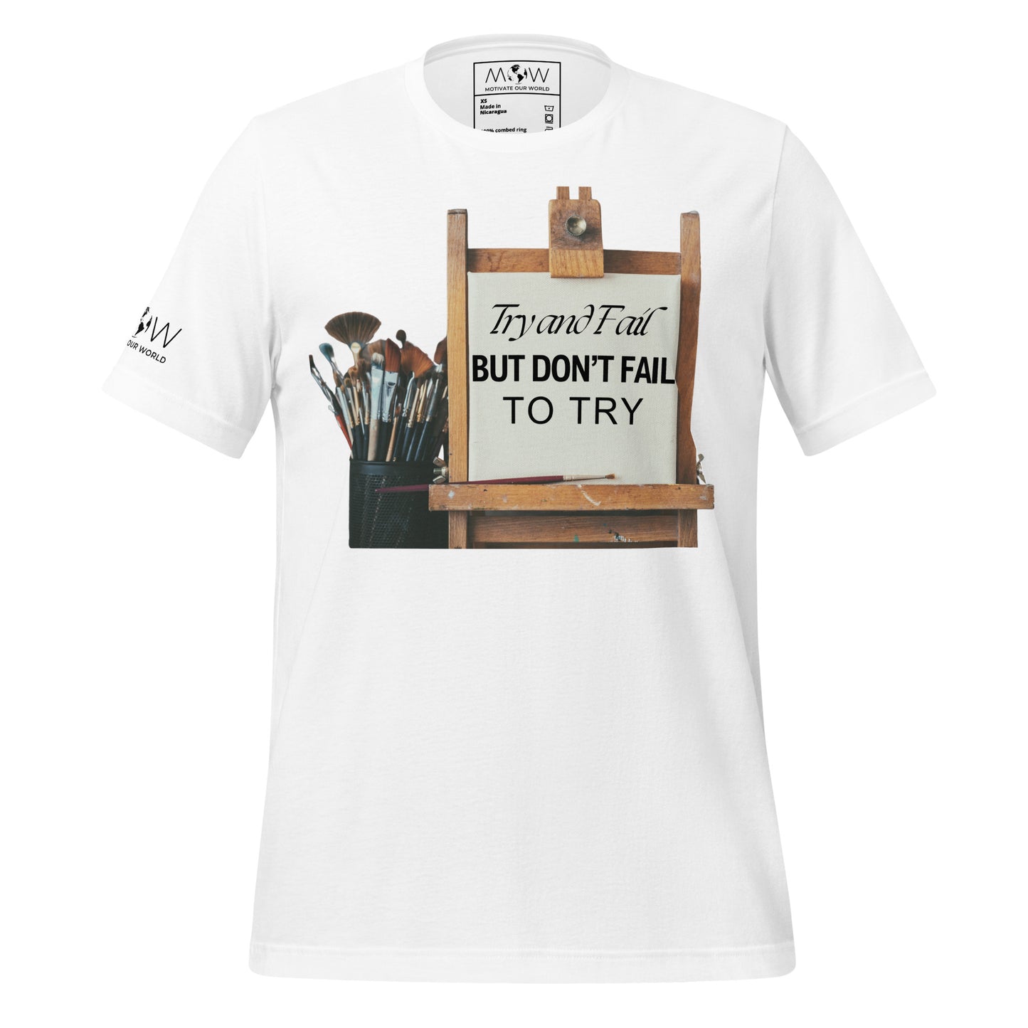 Try and Fail - Easel Edition White Motivational Men's T-Shirt