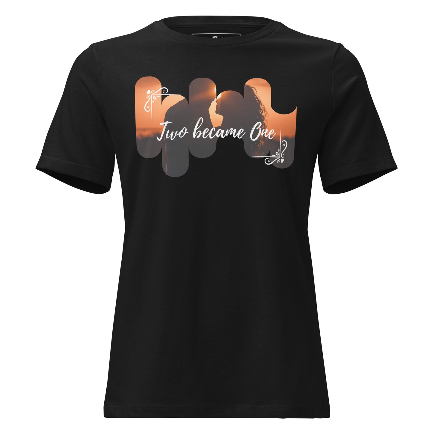 Two Became One – Sunset Silhouette Edition Black Motivational Women’s T-Shirt