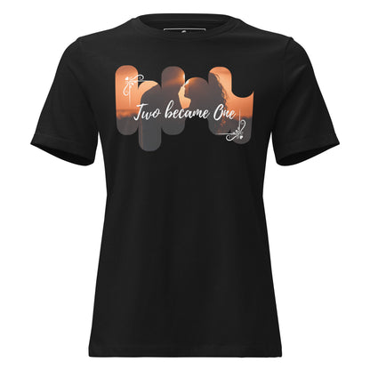 Two Became One – Sunset Silhouette Edition Black Motivational Women’s T-Shirt