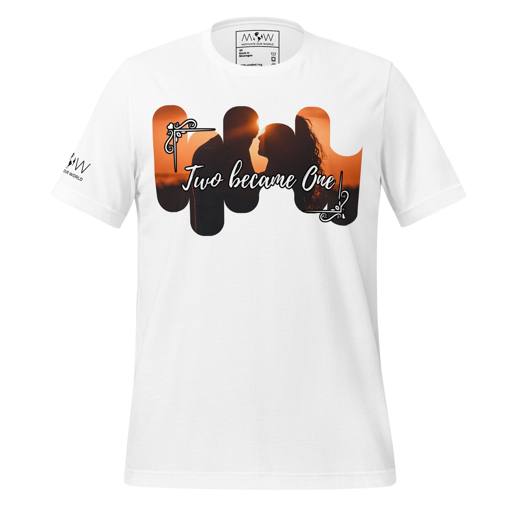 Two Became One – Sunset Silhouette Edition White Motivational Men's T-Shirt