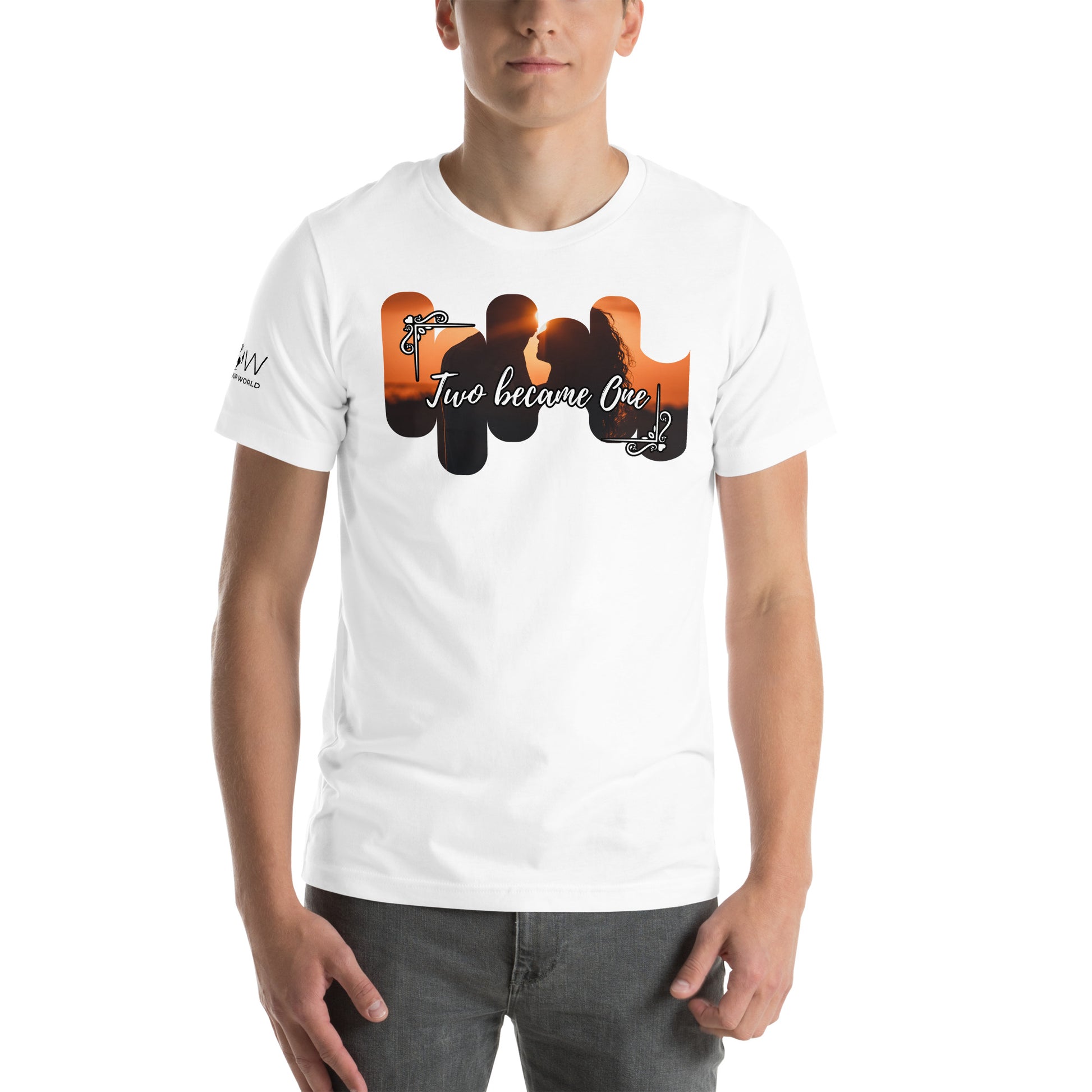 Two Became One – Sunset Silhouette Edition White Motivational Men's T-Shirt