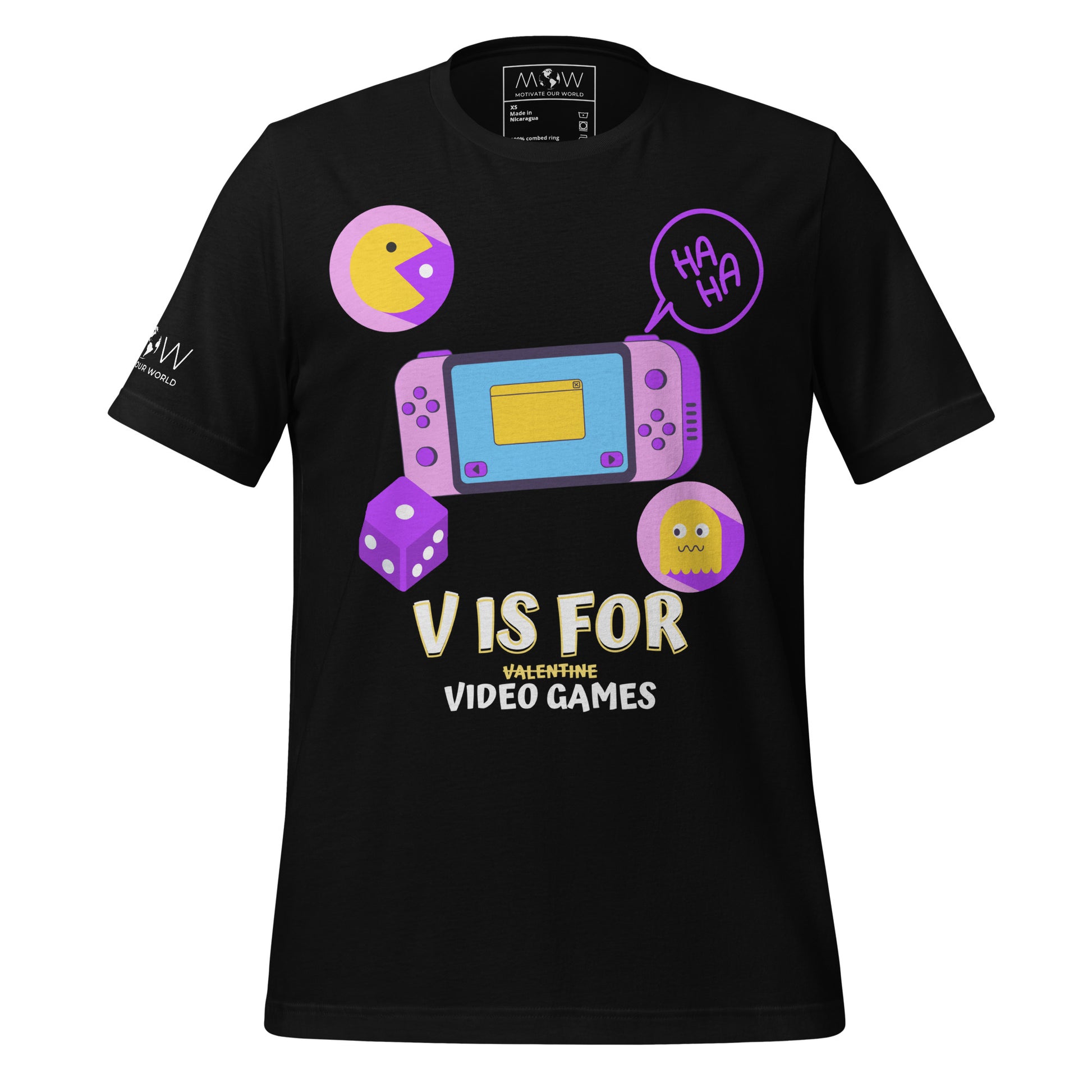 V for Video Games Black Motivational Men's T-Shirt