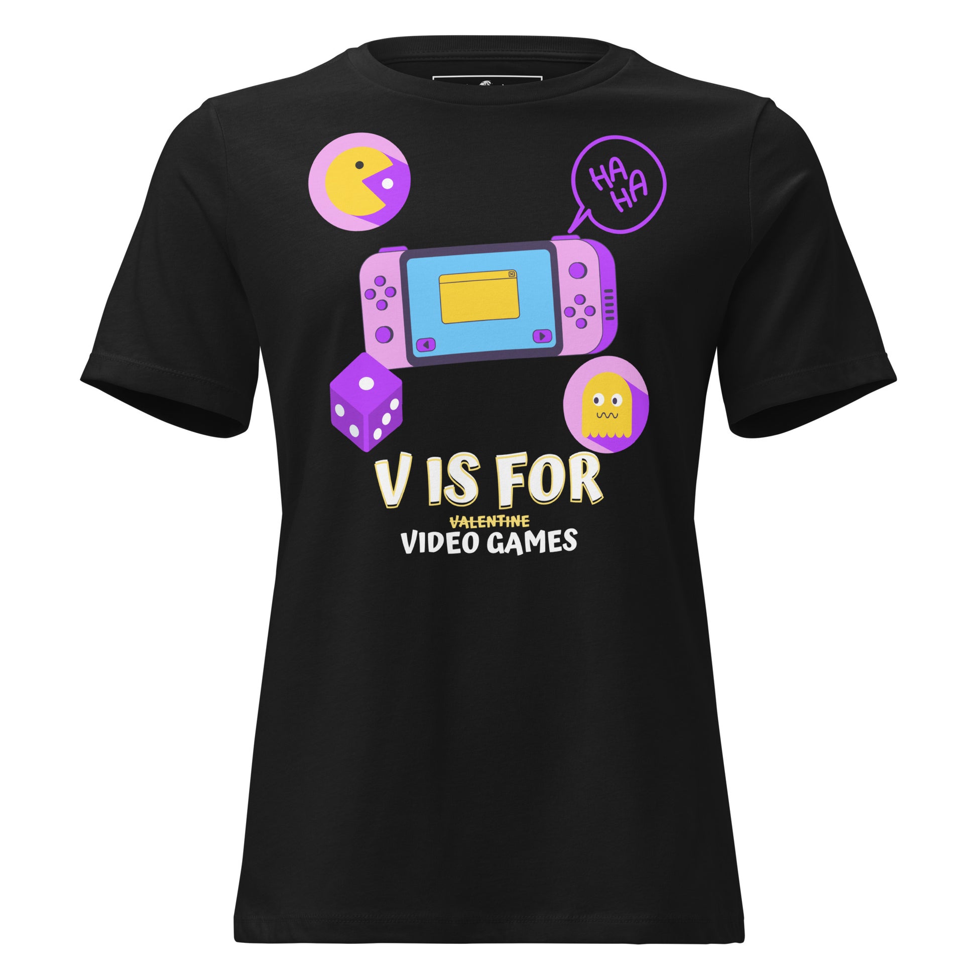 V for Video Games Black Motivational Women’s T-Shirt