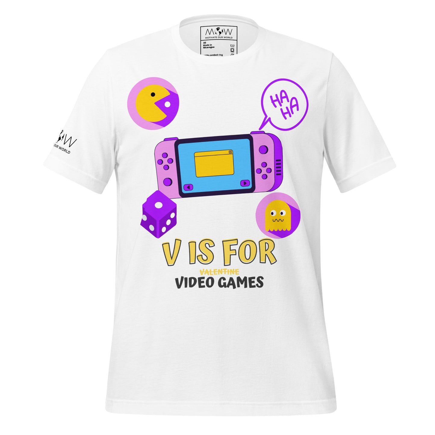 V for Video Games White Motivational Men's T-Shirt