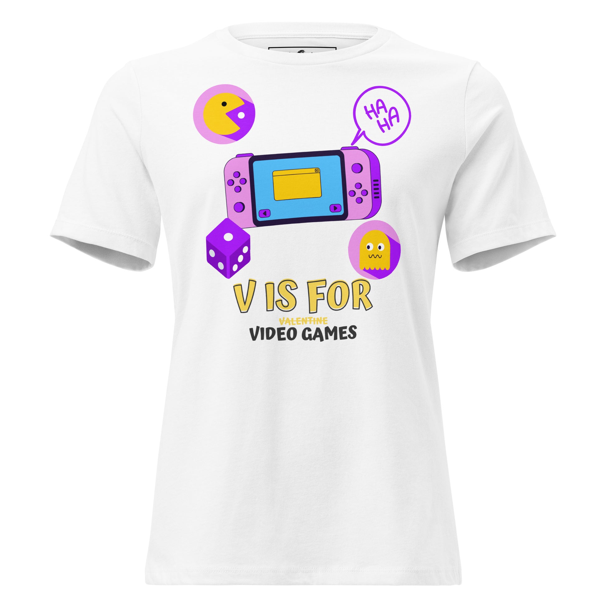 V for Video Games White Motivational Women’s T-Shirt