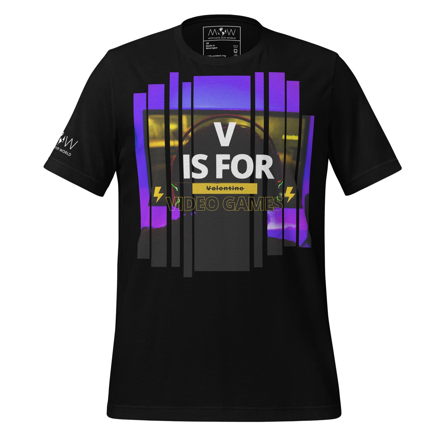 "V is for Video Games" - Gamer For Life Black Motivational Men's T-Shirt
