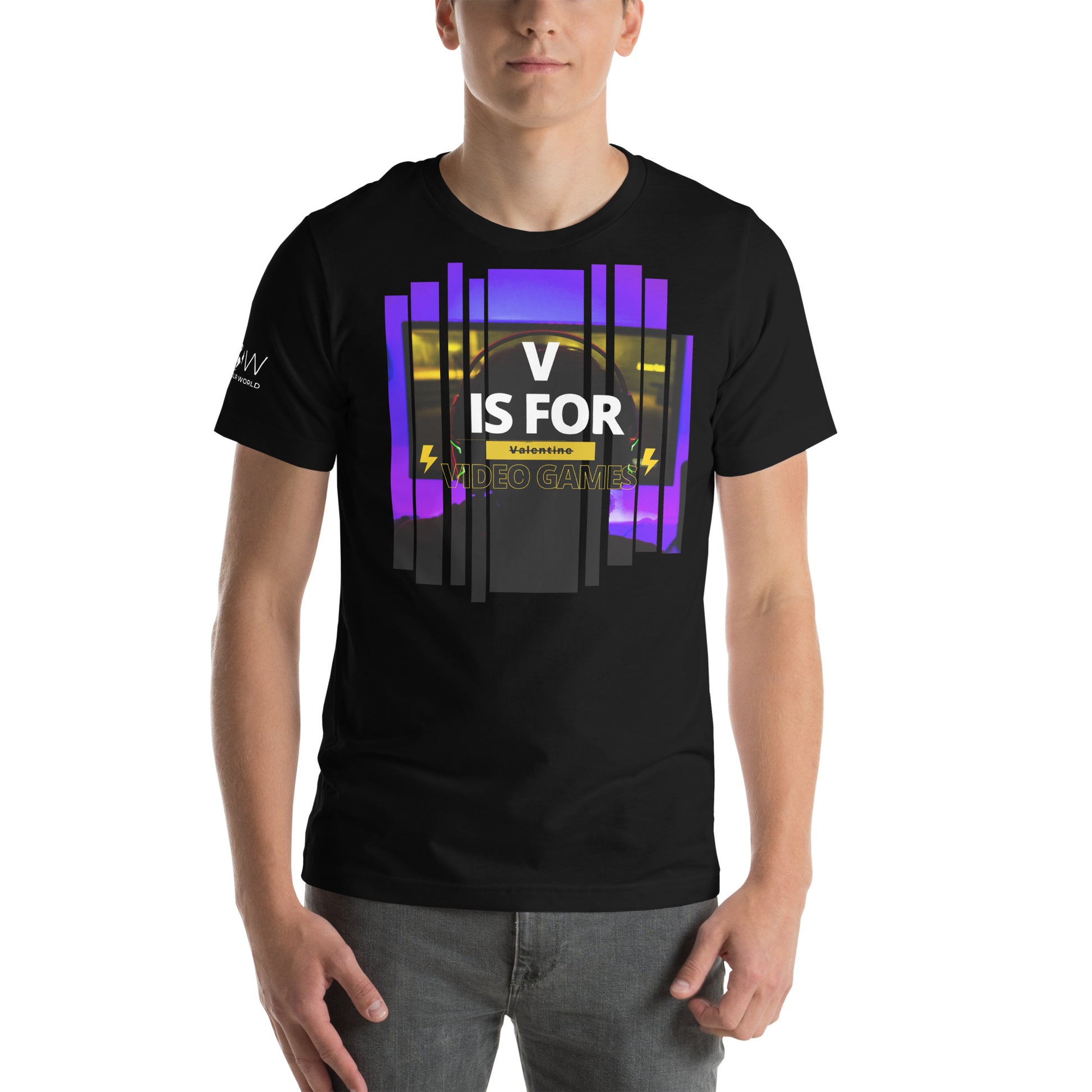 "V is for Video Games" - Gamer For Life Black Motivational Men's T-Shirt