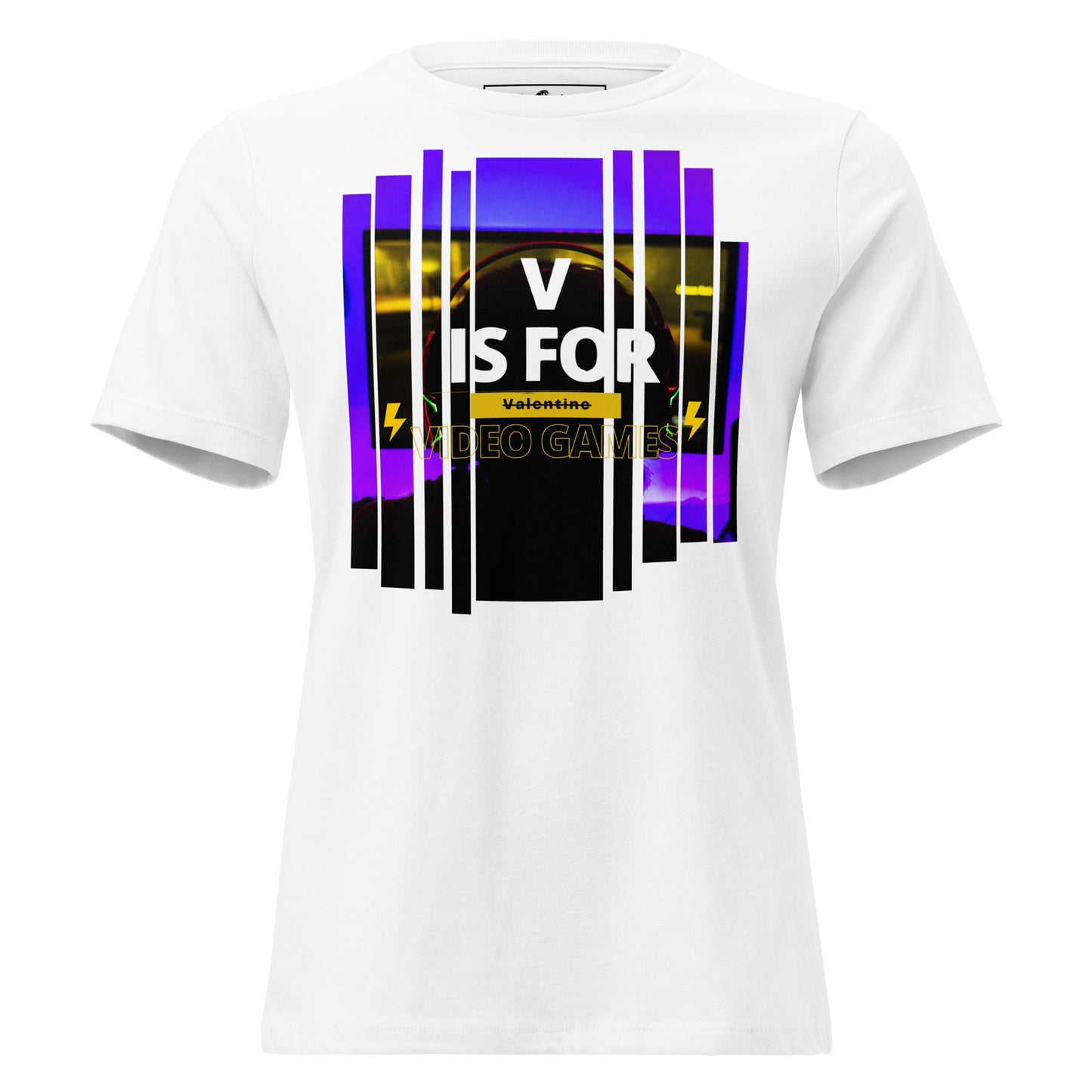 "V is for Video Games" - Gamer For Life White Motivational Women’s T-Shirt