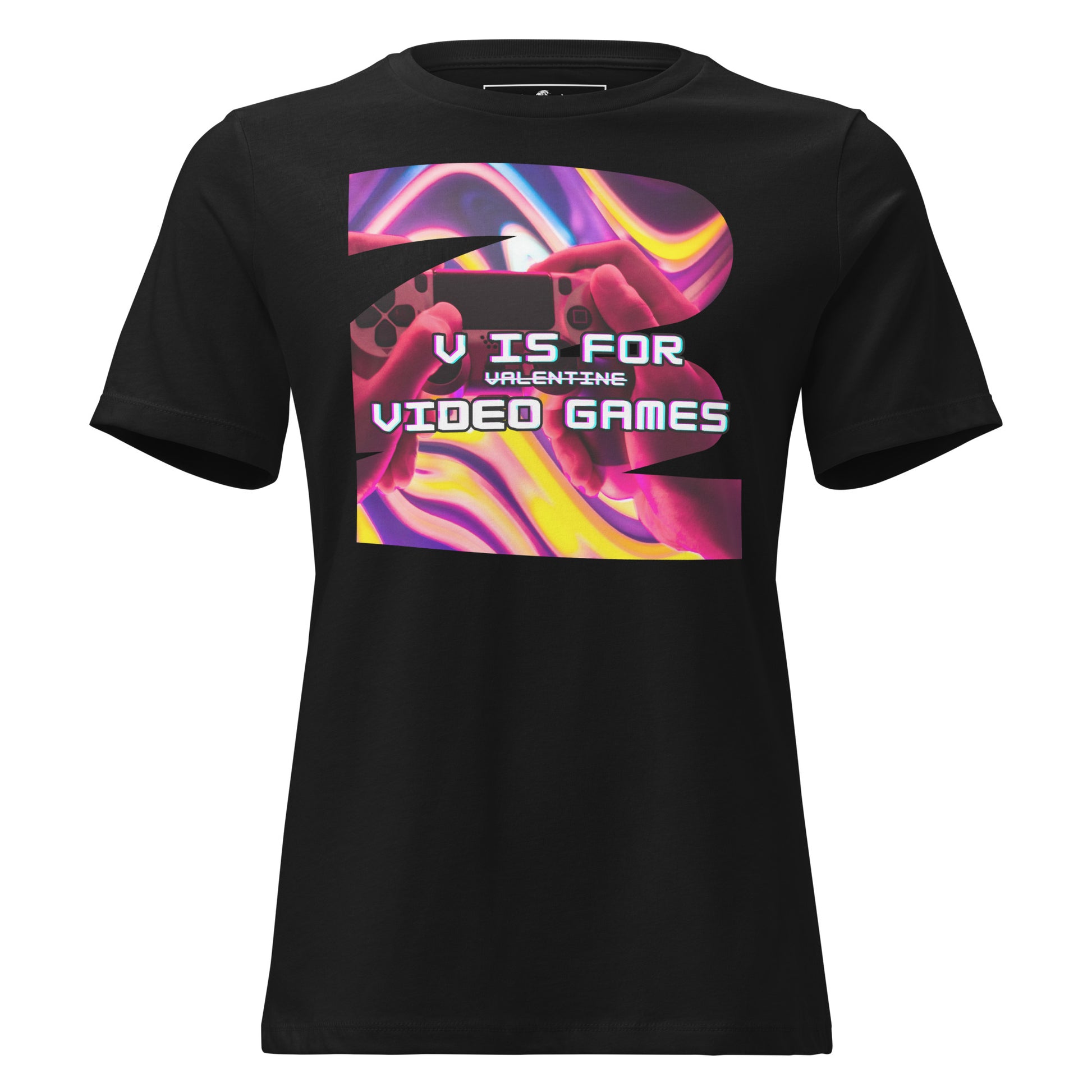 "V is for Video Games" - Gaming Black Motivational Women’s T-Shirt