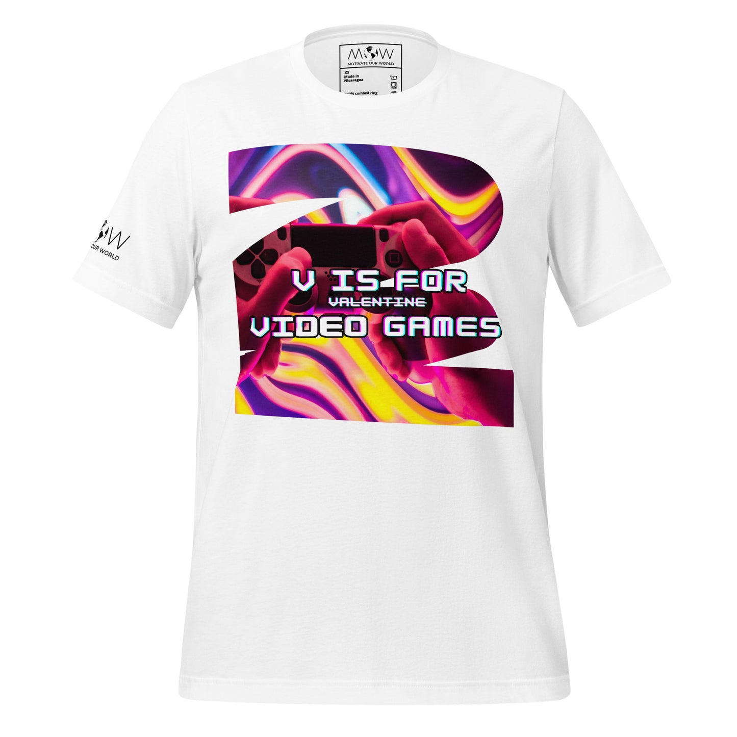 "V is for Video Games" - Gaming White Motivational Men's T-Shirt