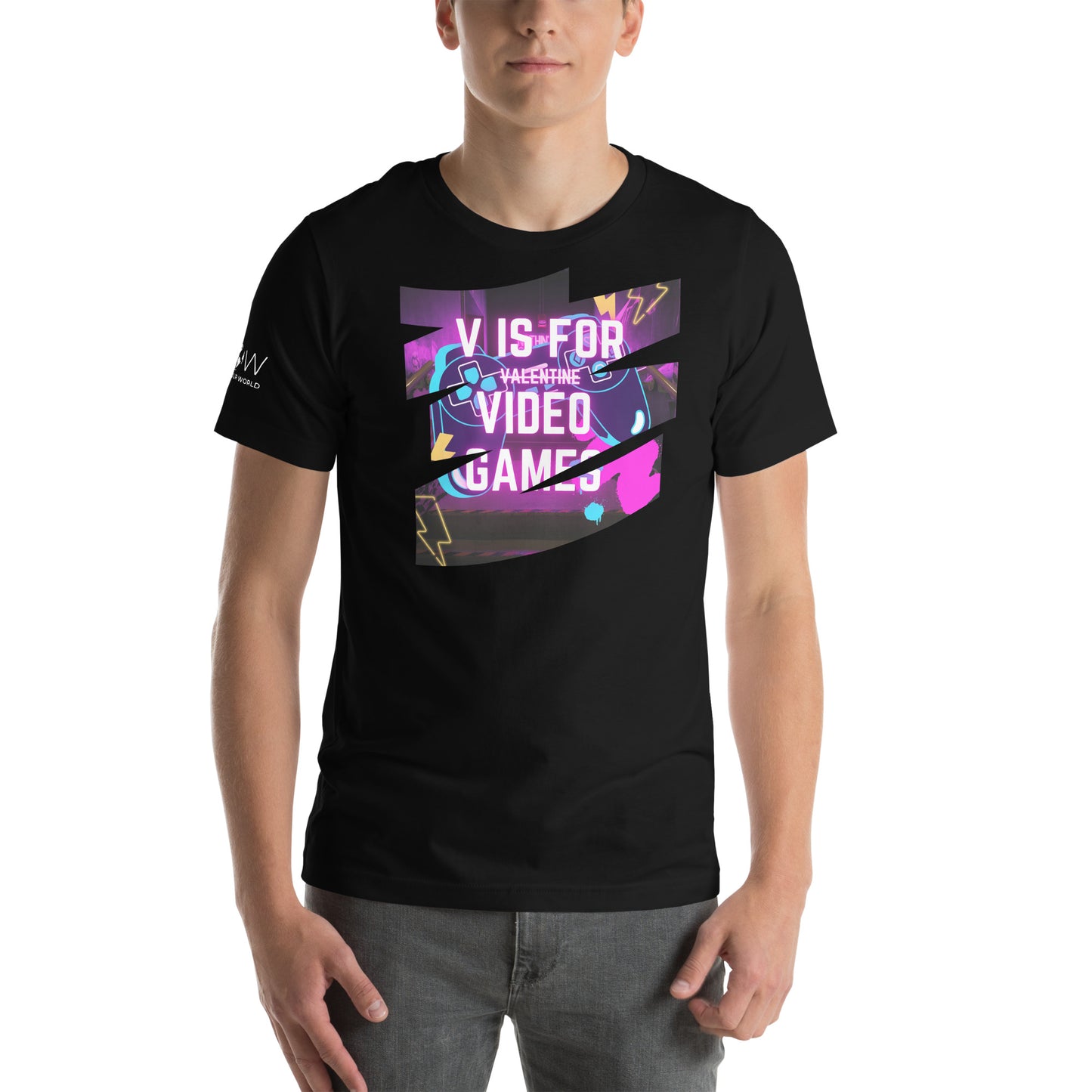 "V is for Video Games" Black Motivational Men's T-Shirt