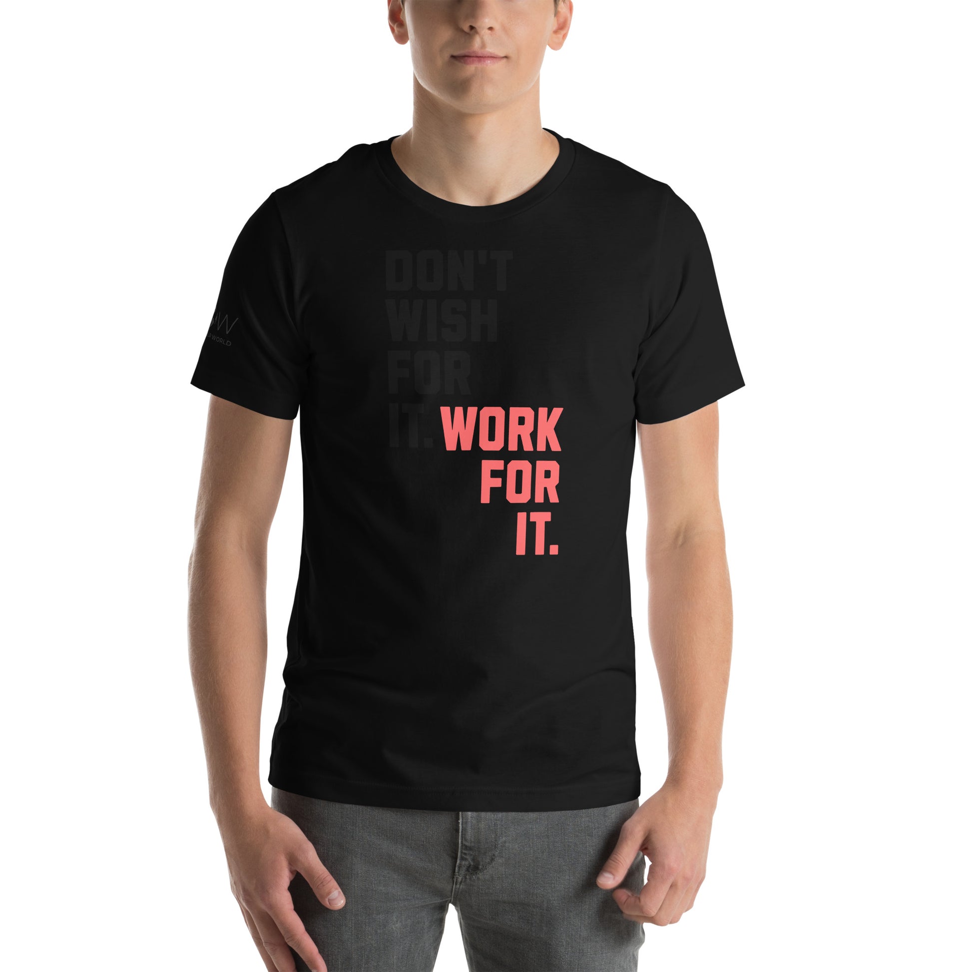 WORK FOR IT Men's Motivational Black T-Shirt