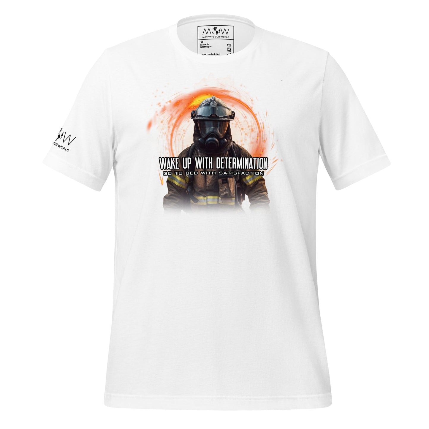 Wake Up with Determination, Go to Bed with Satisfaction White Motivational Men's T-Shirt