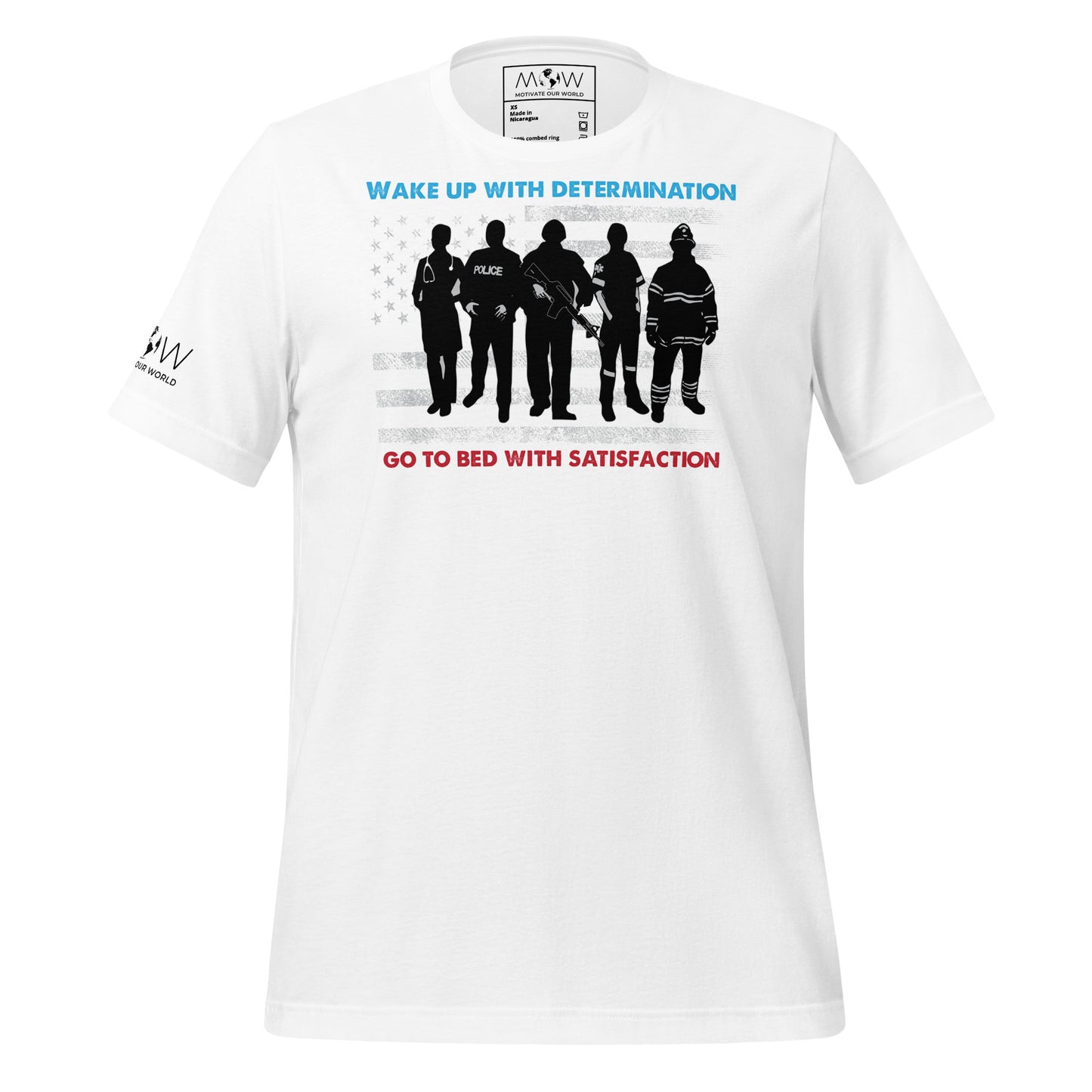 Wake Up with Determination White Motivational Men's T-Shirt