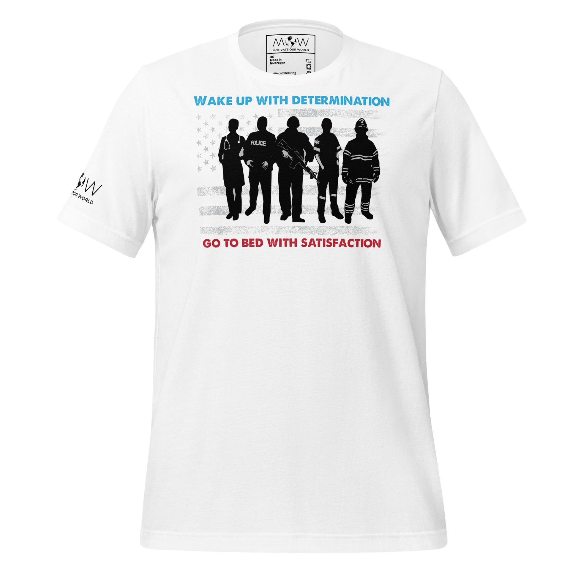 Wake Up with Determination White Motivational Men's T-Shirt