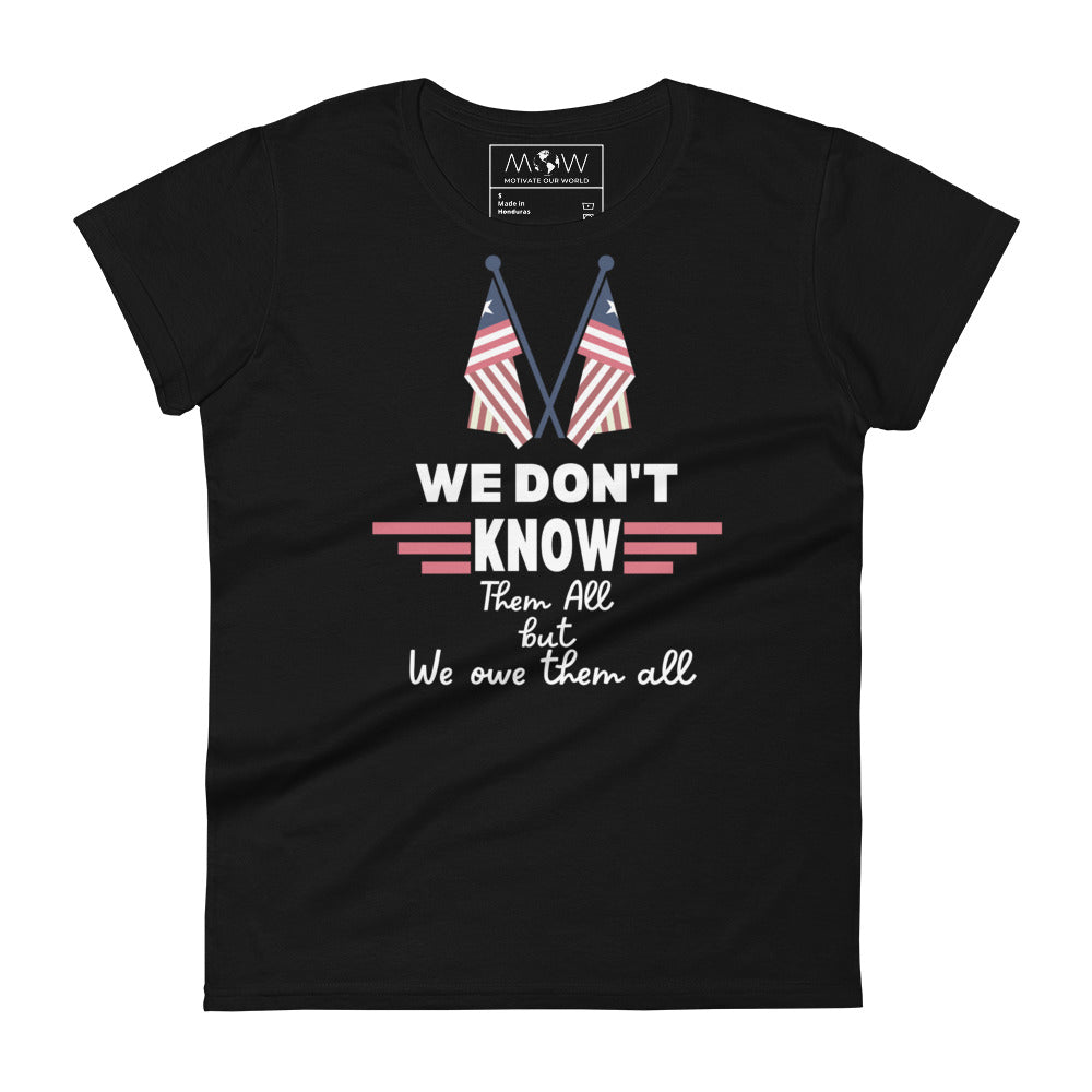 We Don't Know Them Women's Motivational Black T-Shirt