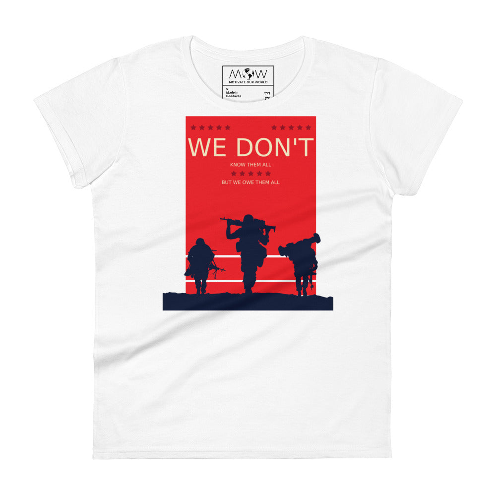 We Don't Know Women's Motivational White T-Shirt