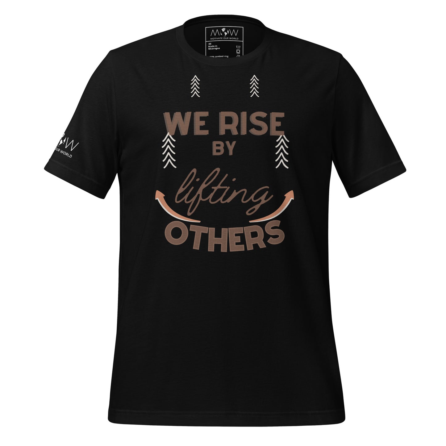 We Rise by Lifting Black Motivational Men's T-Shirt