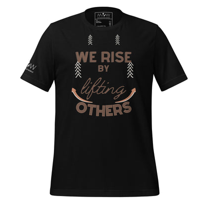 We Rise by Lifting Black Motivational Men's T-Shirt