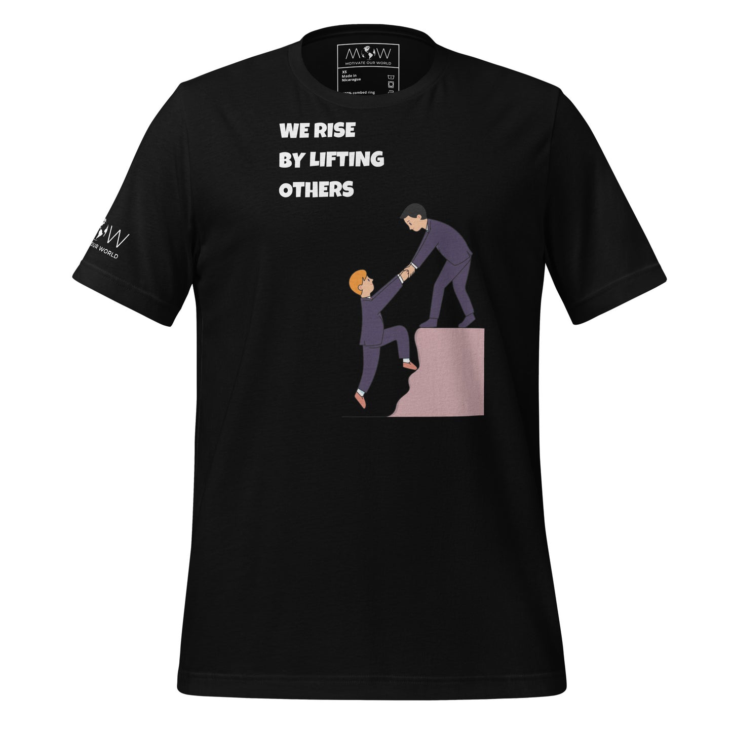 We Rise by Lifting Others Black Motivational Men's T-Shirt