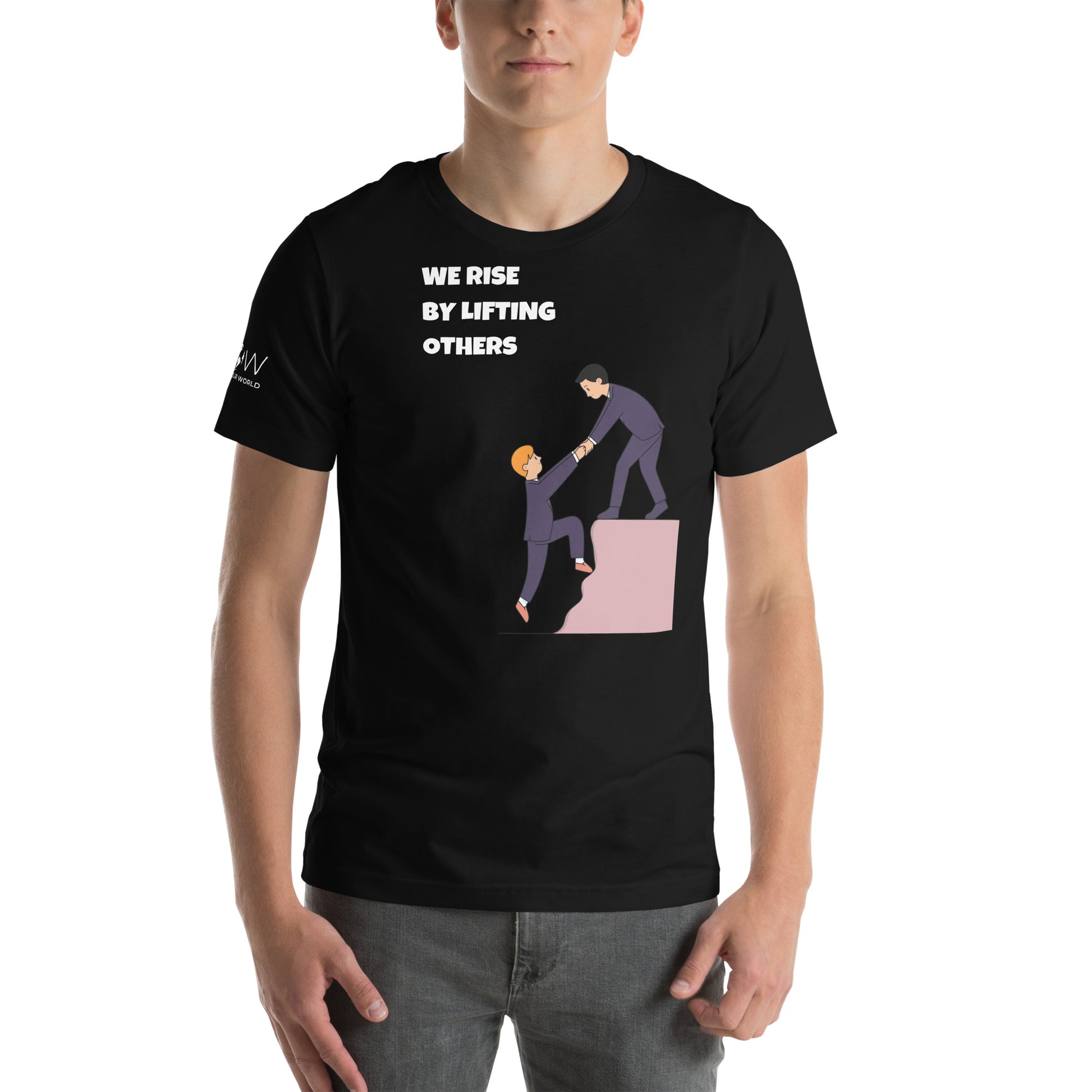 We Rise by Lifting Others Black Motivational Men's T-Shirt