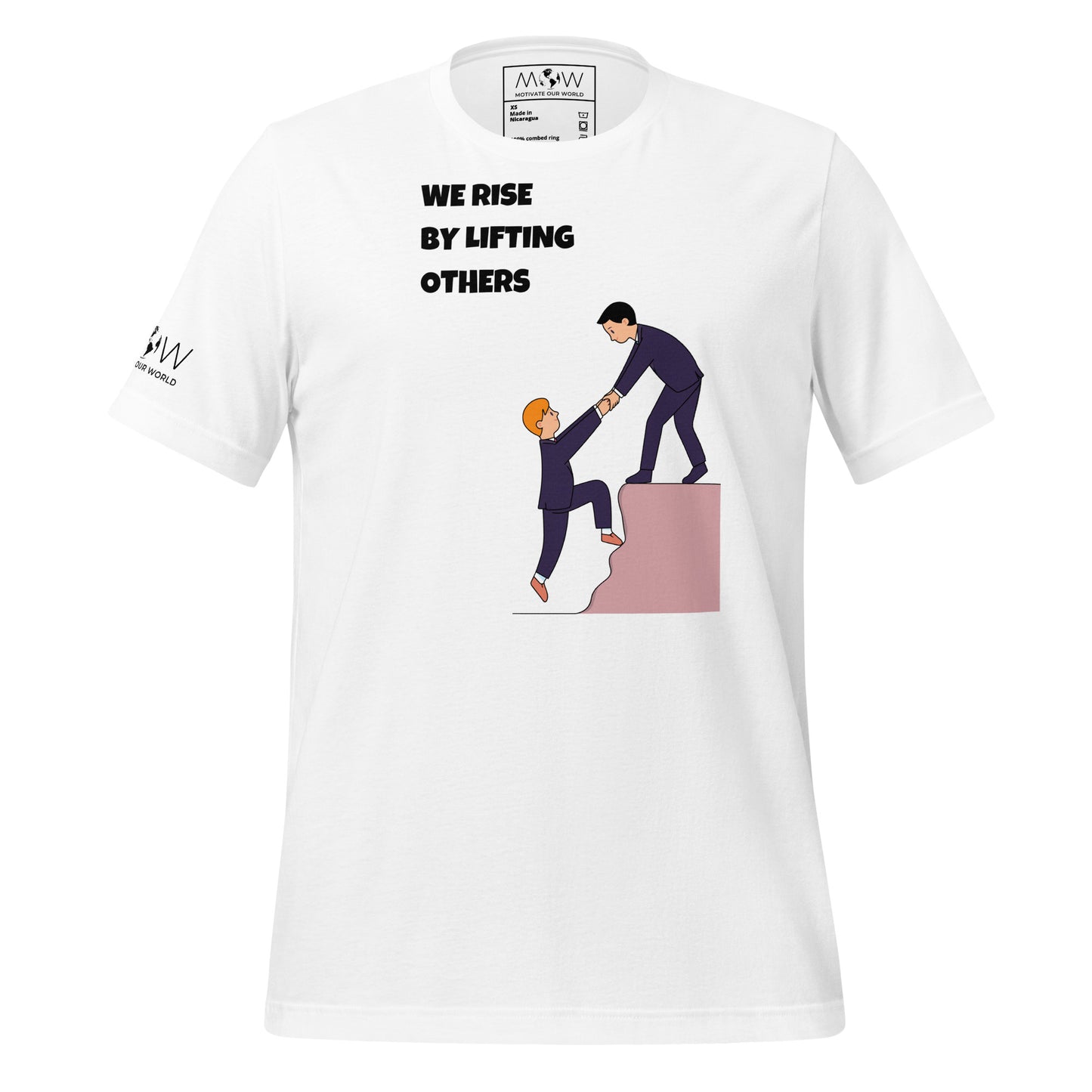 We Rise by Lifting Others White Motivational Men's T-Shirt