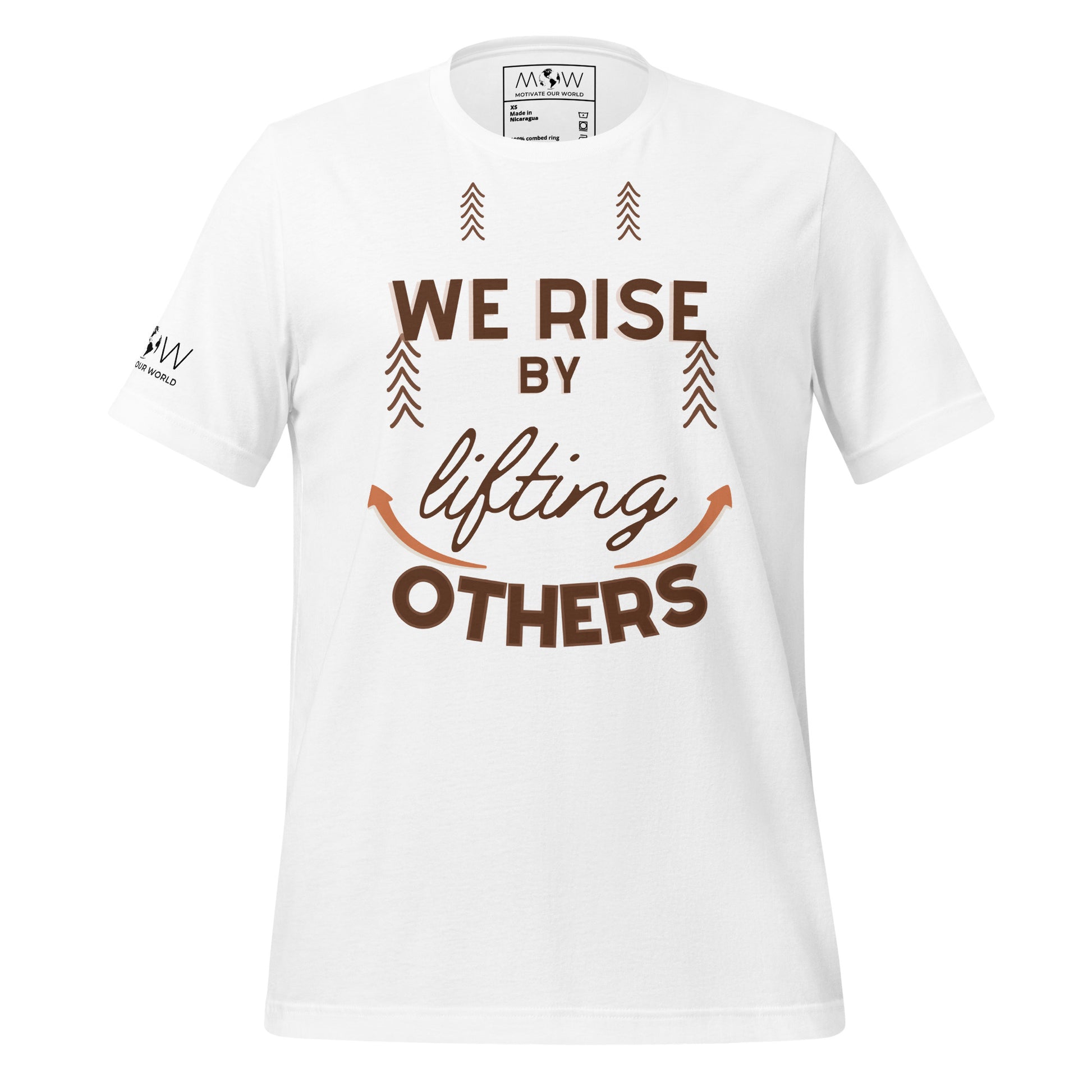 We Rise by Lifting White Motivational Men's T-Shirt