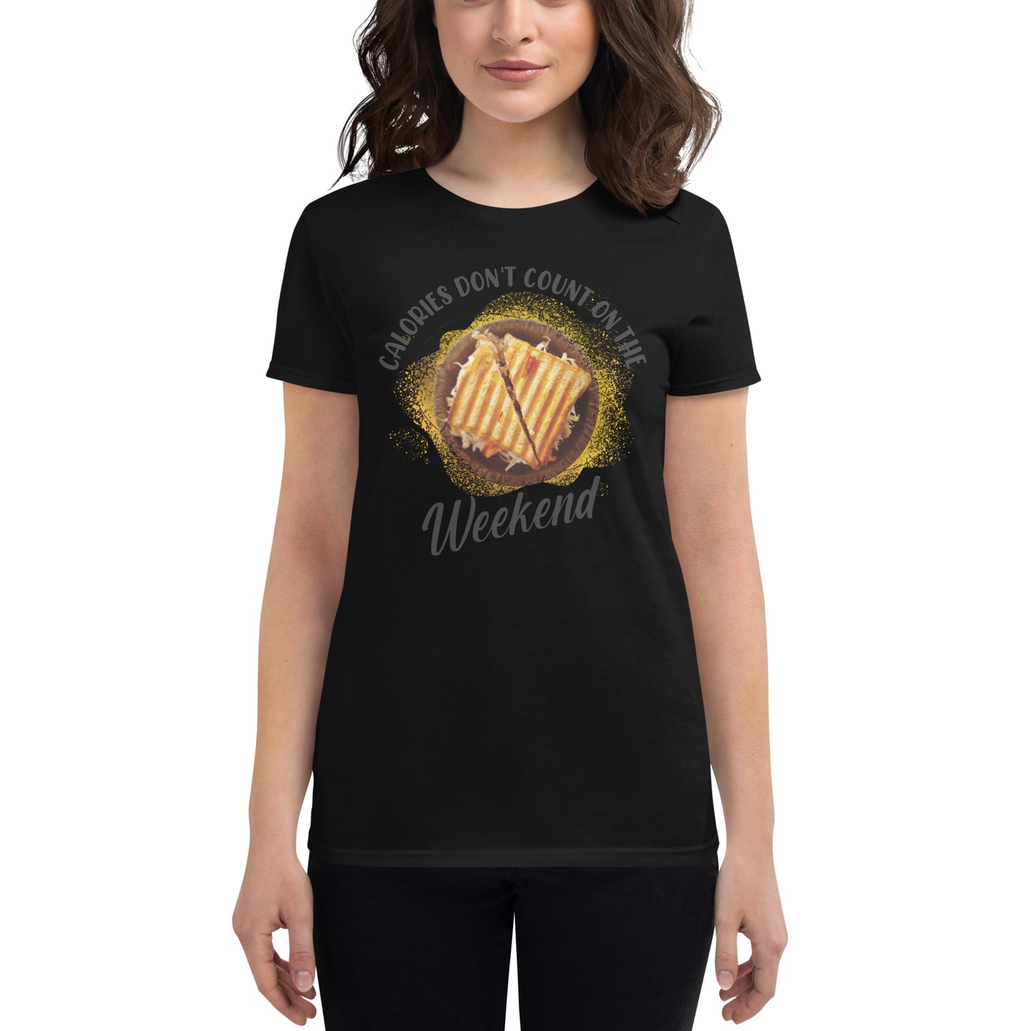 Weekend Calories Don’t Count Women’s Motivational Black T-Shirt