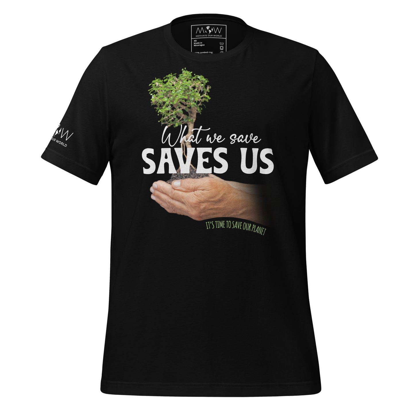 What We Save Saves Us Men's Motivational Black T-Shirt