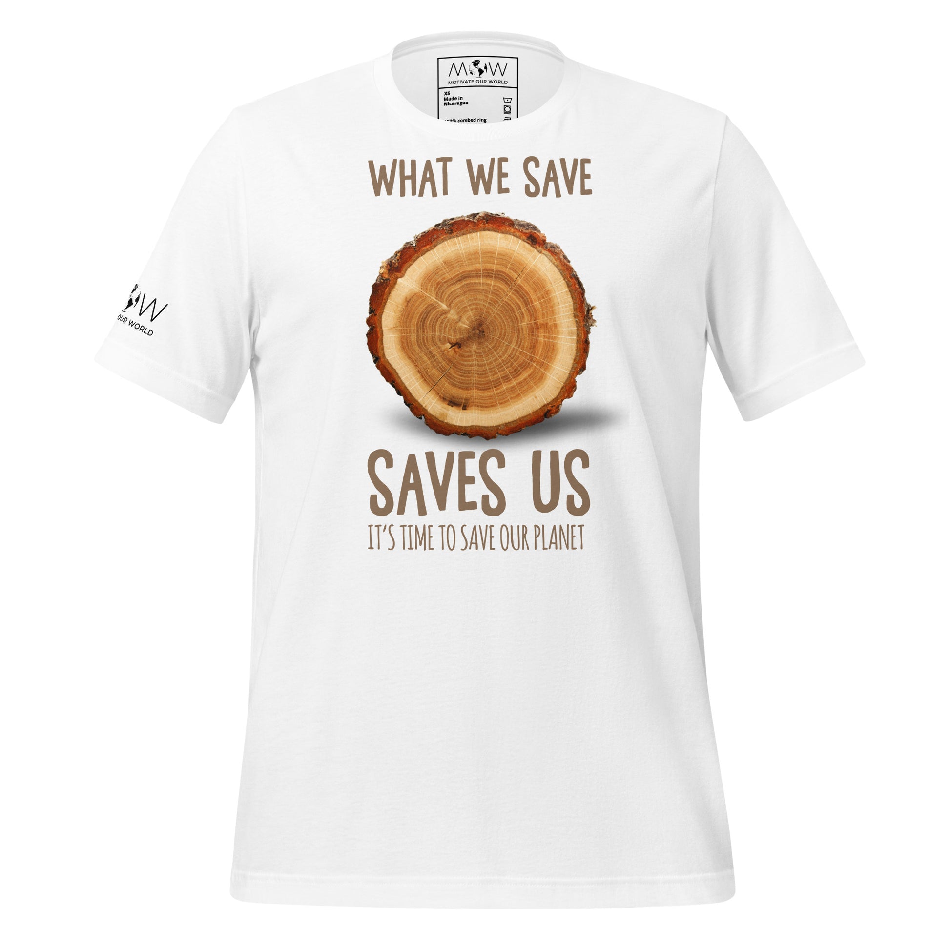 What We Save, Saves Us Men's Motivational White T-Shirt