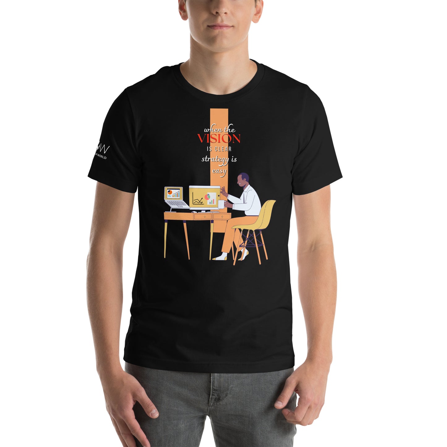 When the Vision is Clear, Strategy Black Motivational Men's T-Shirt