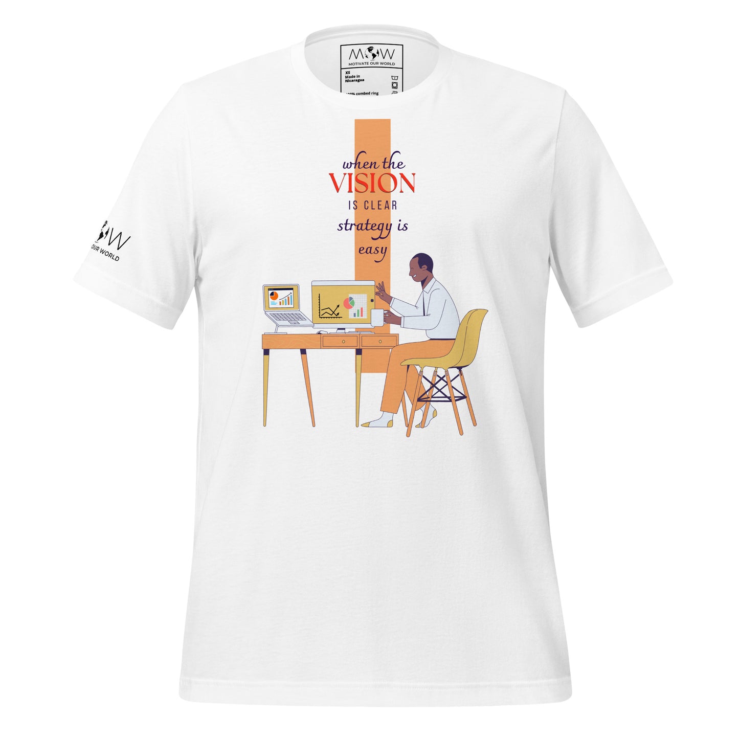 When the Vision is Clear, Strategy White Motivational Men's T-Shirt