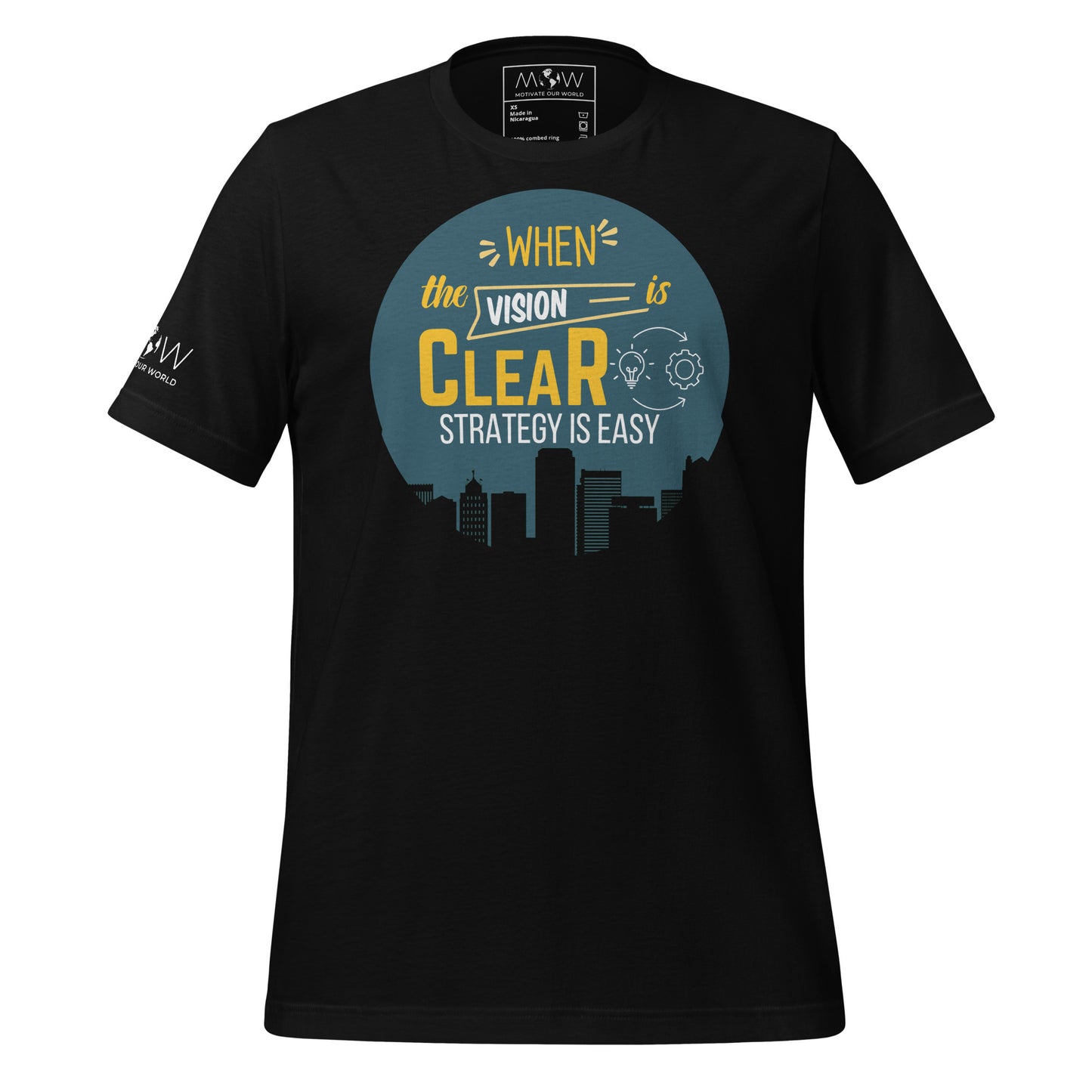 When the Vision is Clear, Strategy is Easy Black Motivational Men's T-Shirt