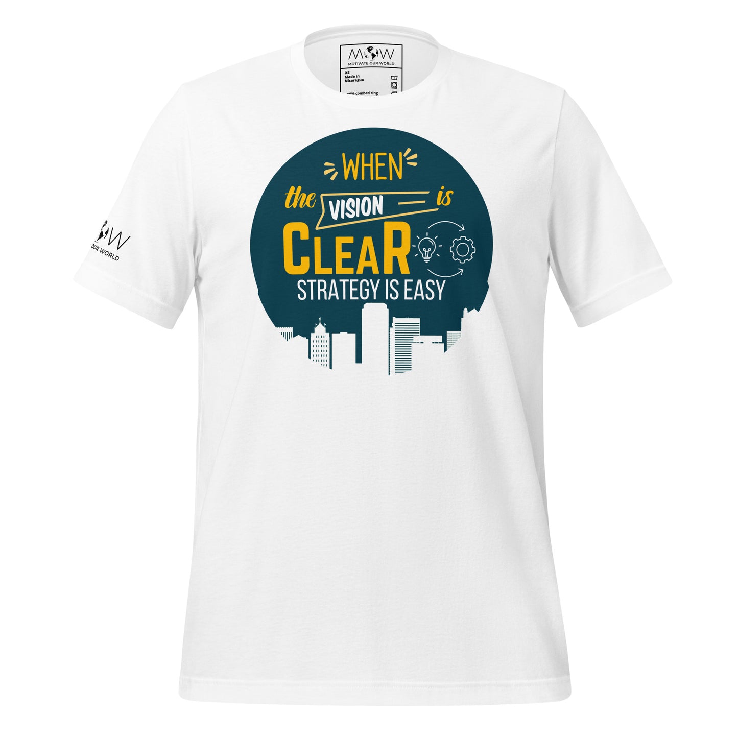 When the Vision is Clear, Strategy is Easy White Motivational Men's T-Shirt