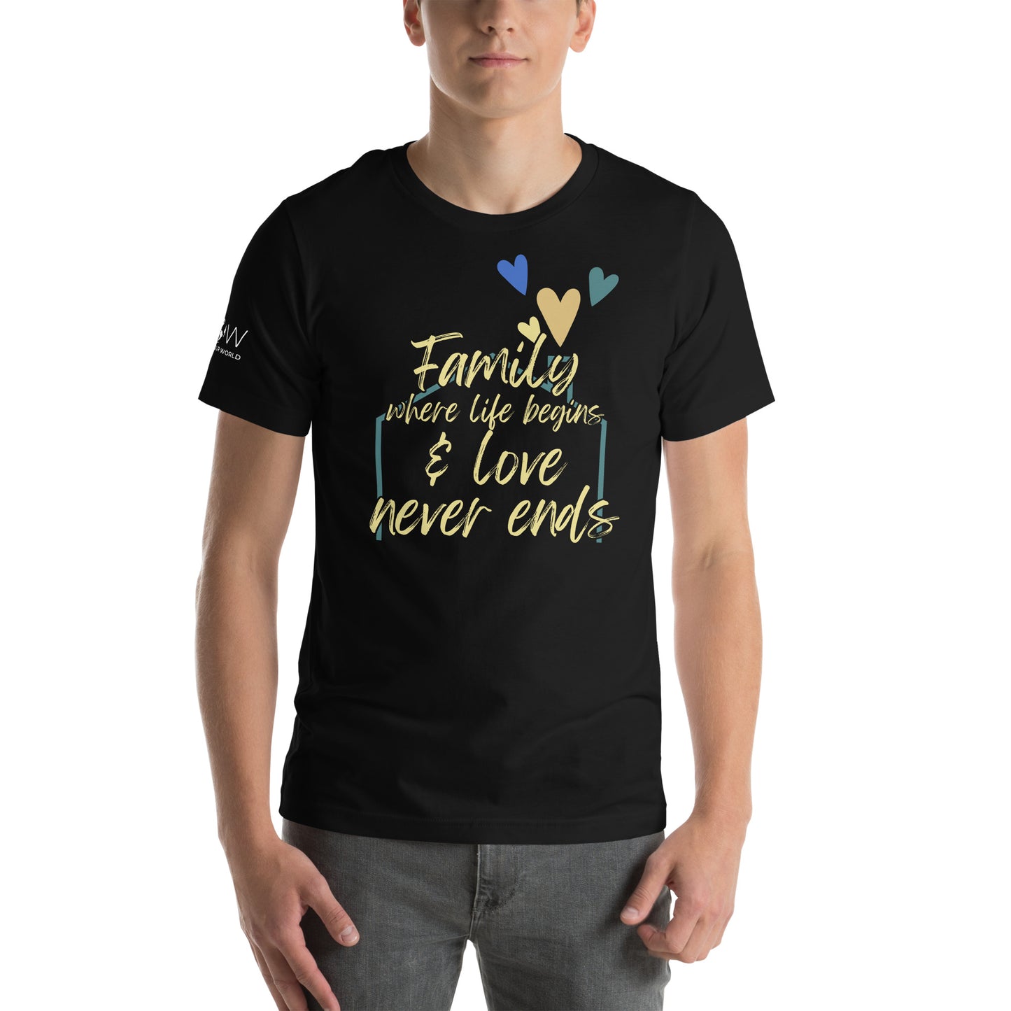 Where Life Begins & Love Never Ends - Black Motivational Men's T-Shirt