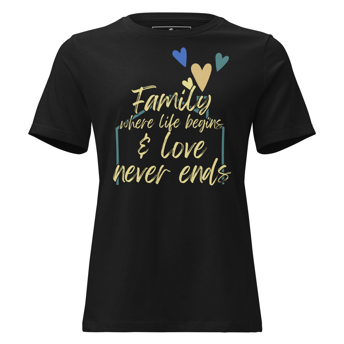 Where Life Begins & Love Never Ends - Black Motivational Women’s T-Shirt