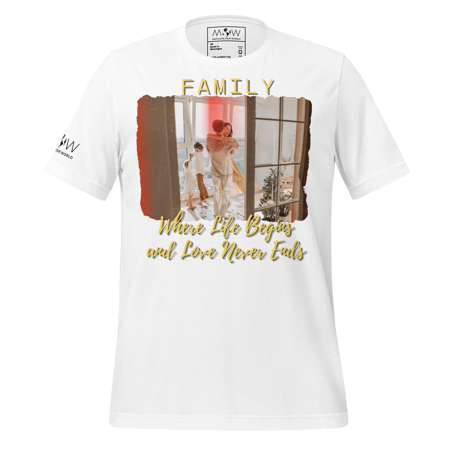 Where Life Begins and Love Never Ends - Happy Family White Motivational Men's T-Shirt