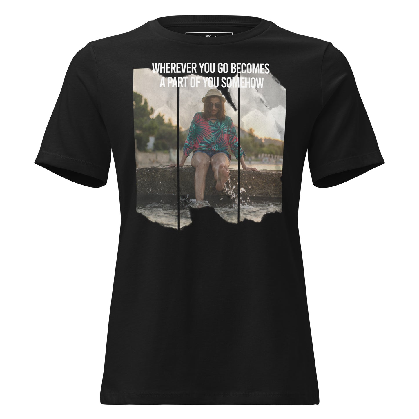Wherever You Go Beach Memories Black Motivational Women’s T-Shirt