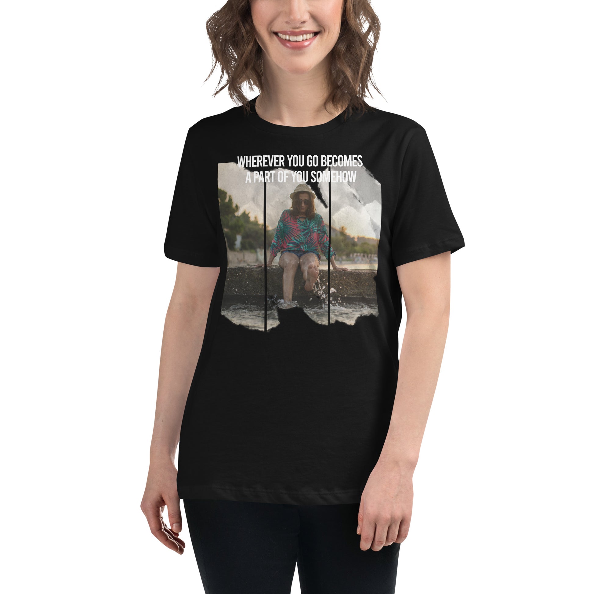 Wherever You Go Beach Memories Black Motivational Women’s T-Shirt Lifestyle