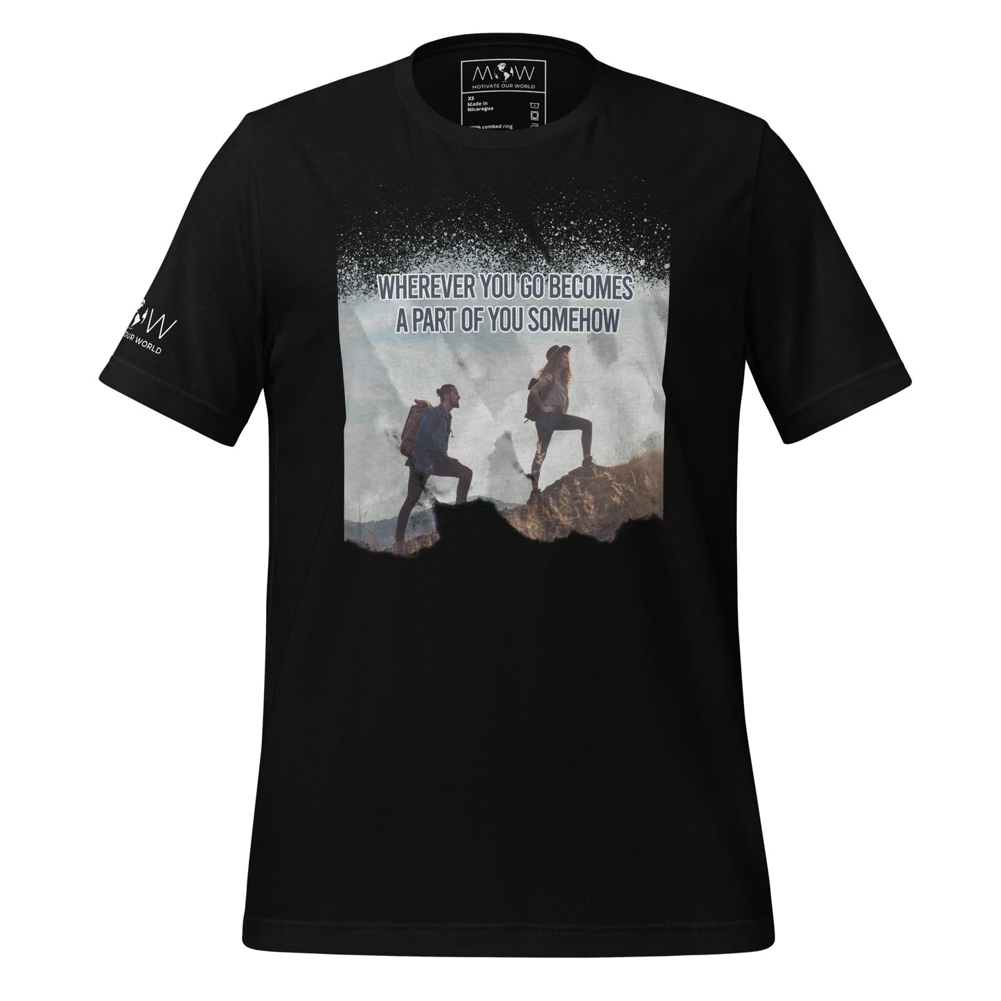 "Wherever You Go Becomes a Part of You Somehow" Men's Motivational Black T-Shirt