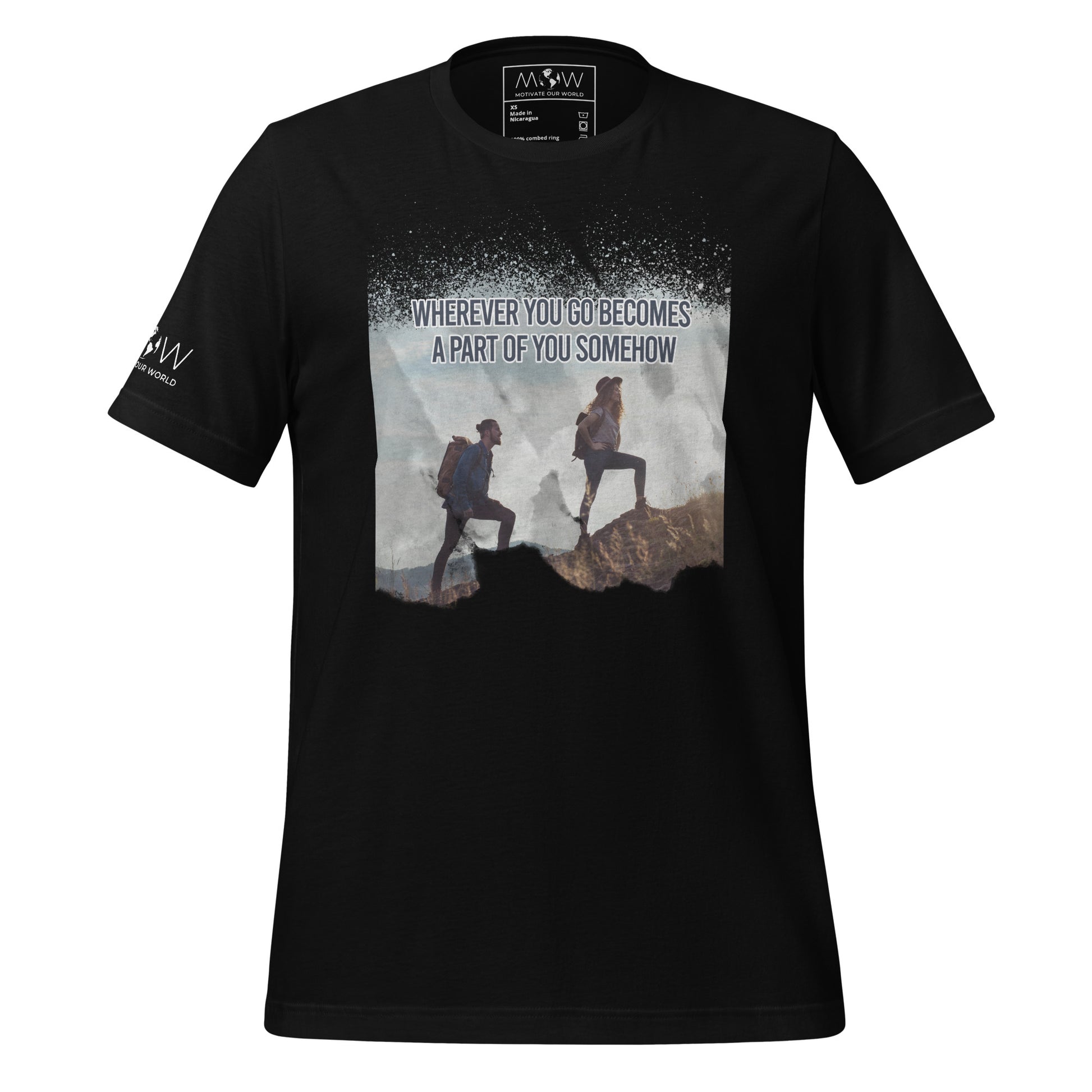 "Wherever You Go Becomes a Part of You Somehow" Men's Motivational Black T-Shirt